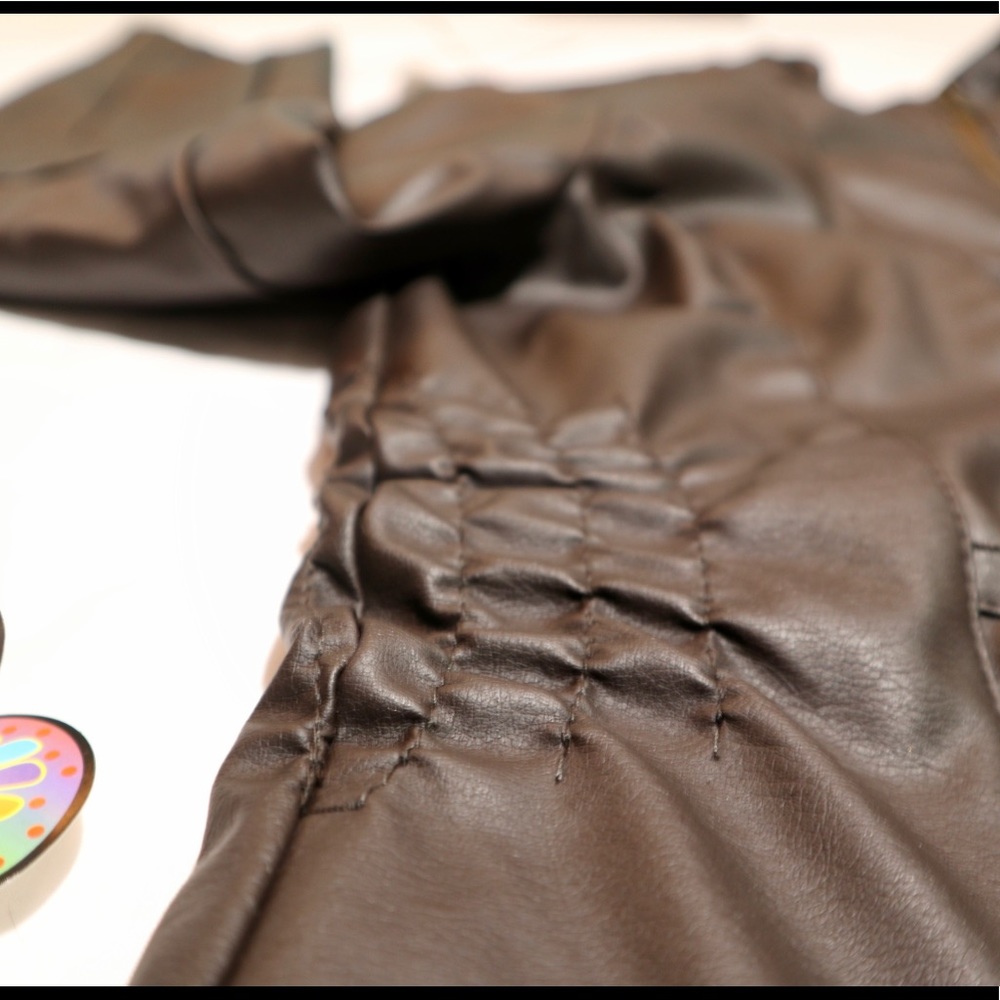 Ruffled Leather Jacket - Picture 3 of 5